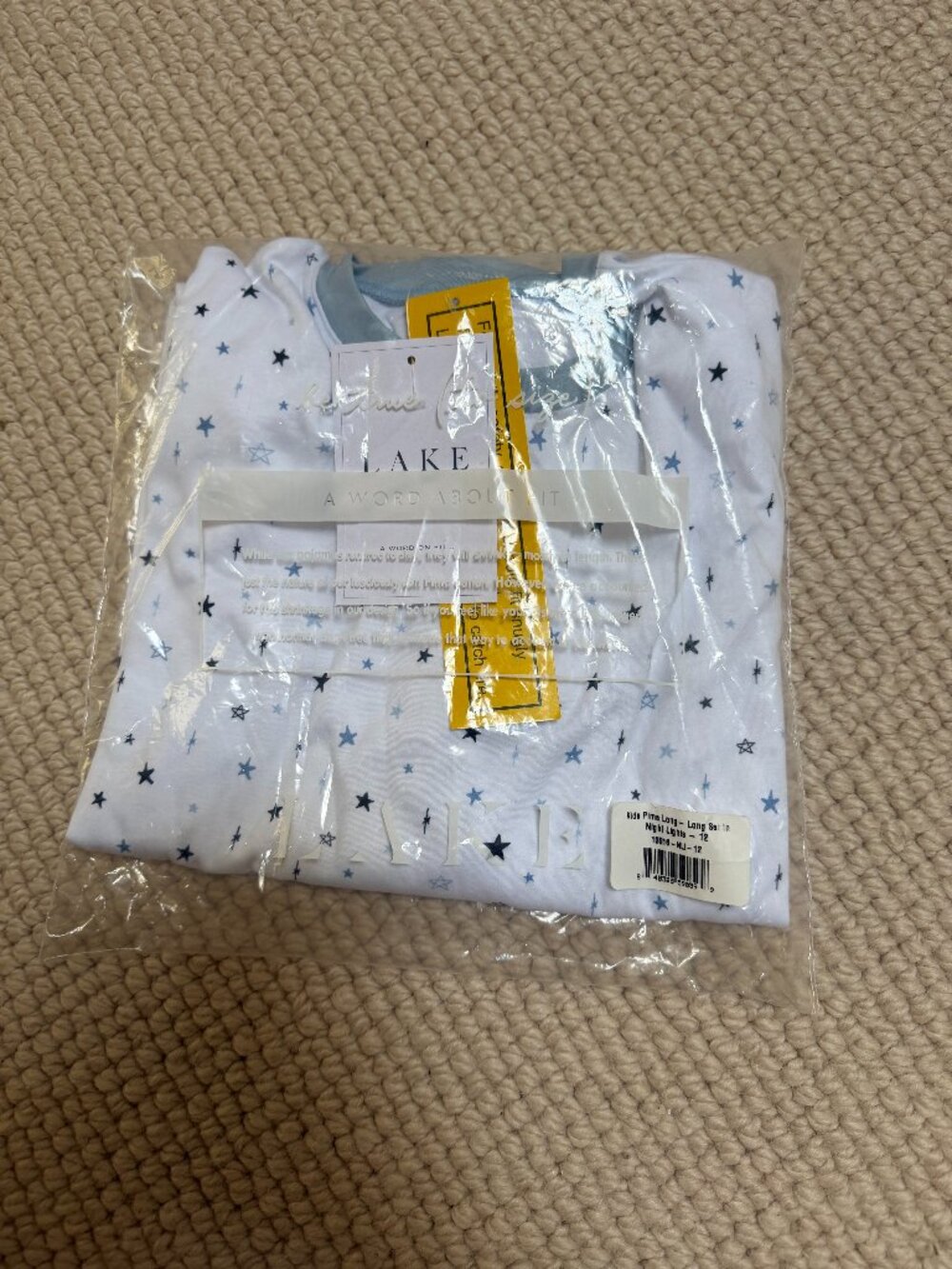 NWT Kids Lake Pajamas Star Print, sz 12